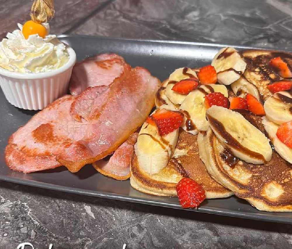Pancake With Bacon Sereved at Mah cafe in East Barnet